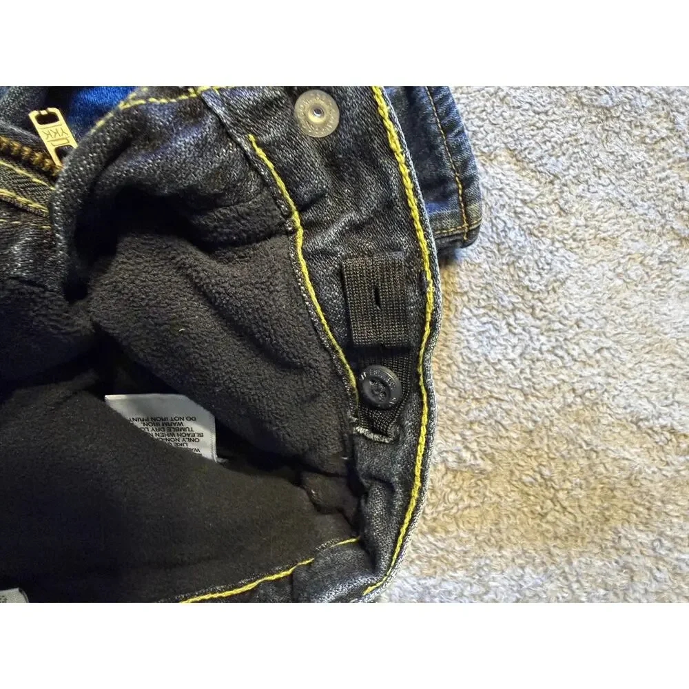 Baby Gap 1969 Fleece Lined Jeans 12-18M Loose Fit Blue Denim Warm Winter Toddler
